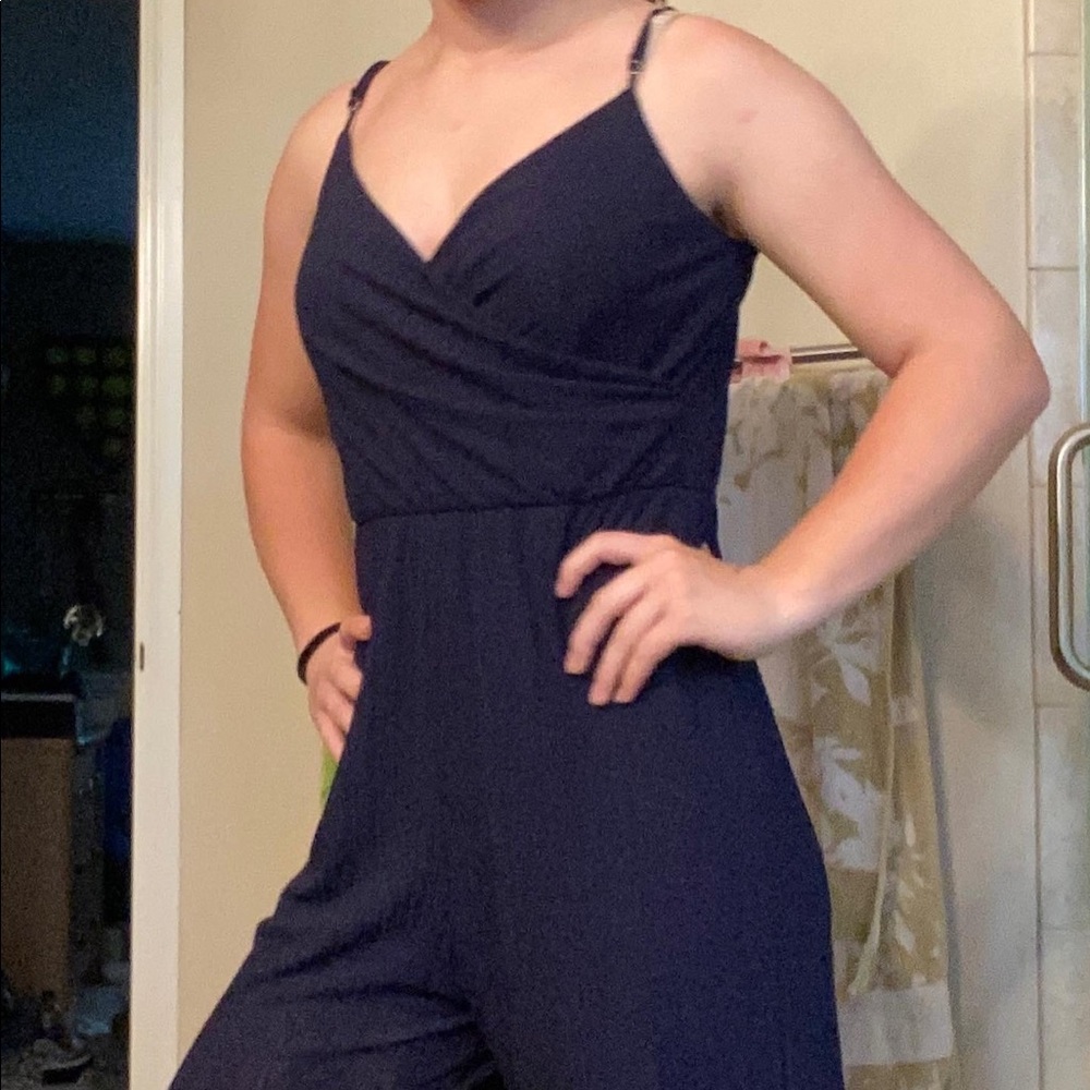 NWT Lush Navy Jumpsuit size small